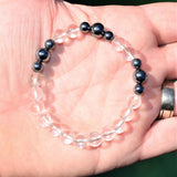 Premium CHARGED Amplifier (Clear) Quartz + Terahertz Quantum Wave Beads Bracelet