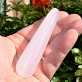Charged 4" Fluorescent Pink Mangano Calcite Wand Reflexology Massage ~50g