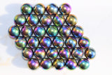 5 CHARGED Platinum Silver Rainbow Magnetic Hematite Spheres 500cts