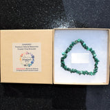 CHARGED Premium Malachite Crystal Chip Stretchy Bracelet Healing Energy REIKI