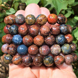 CHARGED Top-Grade Pietersite 12mm Bead Bracelet Tumble Polished Stretchy REIKI
