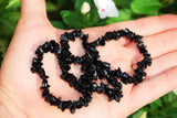 CHARGED Black Tourmaline Crystal Chip Bracelet Polished Stretchy ENERGY REIKI