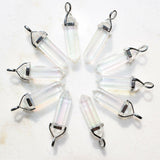 Faceted Rainbow Angel Aura Quartz Crystal Perfect Pendant 20" Silver Chain