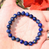 Premium CHARGED Natural Lapis Lazuli Crystal 8mm Bead Bracelet Stretchy