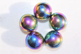 5 CHARGED Platinum Silver Rainbow Magnetic Hematite Spheres 500cts
