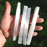 Amazing Pure WHITE Selenite Natural Crystal Wands POWERFUL (4 x 6" Wands)