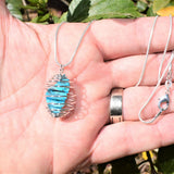 CHARGED Arizona Shattuckite Chrysocola Perfect Pendant + 20" Silver Chain