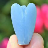 Angelite Angel Pendant Hand-carved Angelite Crystal + 20" Silver Chain