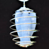 Angelite Angel Pendant Hand-carved Angelite Crystal + 20" Silver Chain