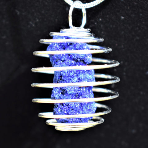 CHARGED Azurite Perfect Pendant ULTIMATE PSYCHIC STONE + 20" Silver Chain