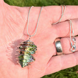 CHARGED USA Grown Bismuth Crystal Perfect Pendant + 20" Silver Chain