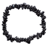 CHARGED Black Tourmaline Crystal Chip Bracelet Polished Stretchy ENERGY REIKI
