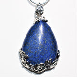 Perfect Pendant - Lapis Lazuli Teardrop Pendant + 20" Chain: ZENERGY GEMS