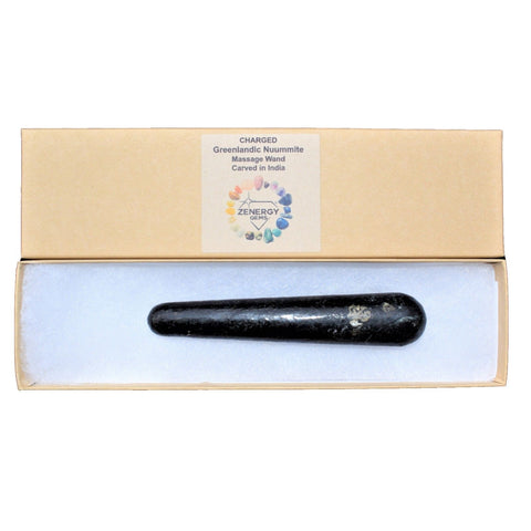 Charged 4" Nuummite Massage Wand Crystal Healing Energy REIKI ~70g