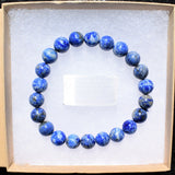Premium CHARGED Natural Lapis Lazuli Crystal 8mm Bead Bracelet Stretchy