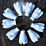 Angelite Angel Pendant Hand-carved Angelite Crystal + 20" Silver Chain