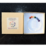 CHARGED Moonstone & 7 Chakra Crystals Stretchy Bracelet REIKI Healing Energy!