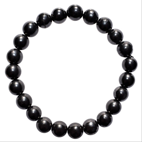 CHARGED Polished Russian Shungite Bracelet Stretchy ENERGY REIKI SYN 12