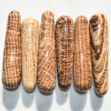 Aragonite Round 3.8" Wand Reflexology Massage Crystal Healing Chakra ~100g