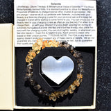 CHARGED Citrine & Smokey Quartz Crystal Chip Stretchy Bracelet w Quartz REIKI