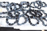 CHARGED Snowflake Obsidian Crystal Bracelet Tumble Polished Stretchy REIKI WOW!