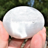 [10] LG 3" SELENITE POCKET PALM WORRY STONES Healing Reiki - [2ND QUALITY]