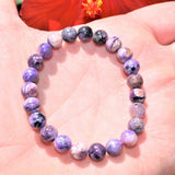 Premium CHARGED Charoite Crystal 8mm Bead Bracelet Stretchy ENERGY REIKI