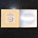 LG 3" SELENITE POCKET PUFFY HEART Carving Healing Crystal Reiki [3/4 lbs]