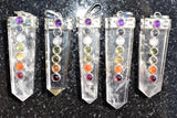 CHARGED 7 Chakra Amplifier Clear Quartz Crystal Perfect Pendant + 20" Chain WOW