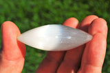 [3] LG 3" SELENITE POCKET PALM WORRY STONES Healing Reiki - ZENERGY GEMS