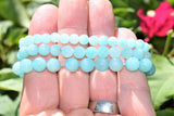 Premium CHARGED Amazonite Crystal 4mm - 8mm Bead Bracelet Stretchy ENERGY REIKI