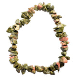 Premium Unakite Crystal Chip Stretchy Bracelet - Selenite Charged -Reiki Energy!