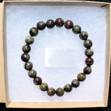 CHARGED Dragon's Blood Jasper 8mm Bead Bracelet Tumble Polished Stretchy REIKI