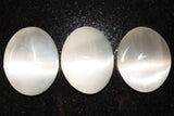 [3] LG 3" SELENITE POCKET PALM WORRY STONES Healing Reiki - ZENERGY GEMS