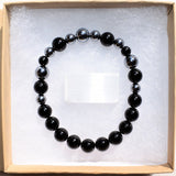 Premium CHARGED Natural Black Tourmaline + Terahertz Quantum Wave Beads Bracelet