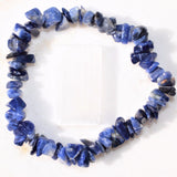 CHARGED Sodalite Crystal Chip Bracelet Tumble Polished Stretchy ENERGY REIKI