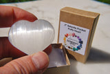 MD 2" SELENITE POCKET PUFFY HEART Carving Healing Crystal Reiki - ZENERGY GEMS