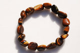 CHARGED Tiger Eye Crystal Bracelet Tumble Polished Stretchy ENERGY REIKI WOW!!!