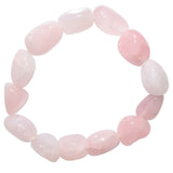 CHARGED Rose Quartz Crystal Bracelet Tumble Polished Stretchy Love Energy REIKI