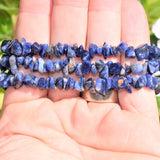 CHARGED Sodalite Crystal Chip Bracelet Tumble Polished Stretchy ENERGY REIKI