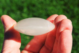 [1] LG 3" SELENITE POCKET PALM WORRY STONE Healing Crystal Reiki