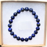 Premium CHARGED Natural Lapis Lazuli Crystal 8mm Bead Bracelet Stretchy