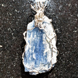 CHARGED REIKI Wrapped Brazilian Blue Kyanite Perfect Pendant + 20" Chain b