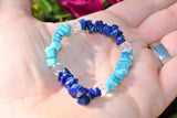 CHARGED Lapis Lazuli AZ Turquoise Crystal Bracelet w / Quartz REIKI Energy!