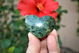 [1] MD Nephrite Inca Jade Crystal Puffy Heart / Palm Stone Reiki ZENERGY GEMS