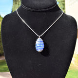 CHARGED Afghan Lapis Lazuli Crystal Perfect Pendant Tumble Polished + 20" Chain