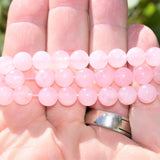 [1] Premium CHARGED Rose Quartz Crystal 8mm Bead Bracelet Stretchy ENERGY REIKI