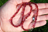 CHARGED Premium Rhodolite Garnet Crystal Chip Necklace + 18" REIKI Energy WOW!!!