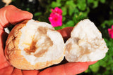 [2] Two x 3" Natural Geode Pairs Crystal Geode Quartz Druze Specimen Moroccan