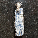 CHARGED REIKI Wrapped Brazilian Blue Kyanite Perfect Pendant + 20" Chain c